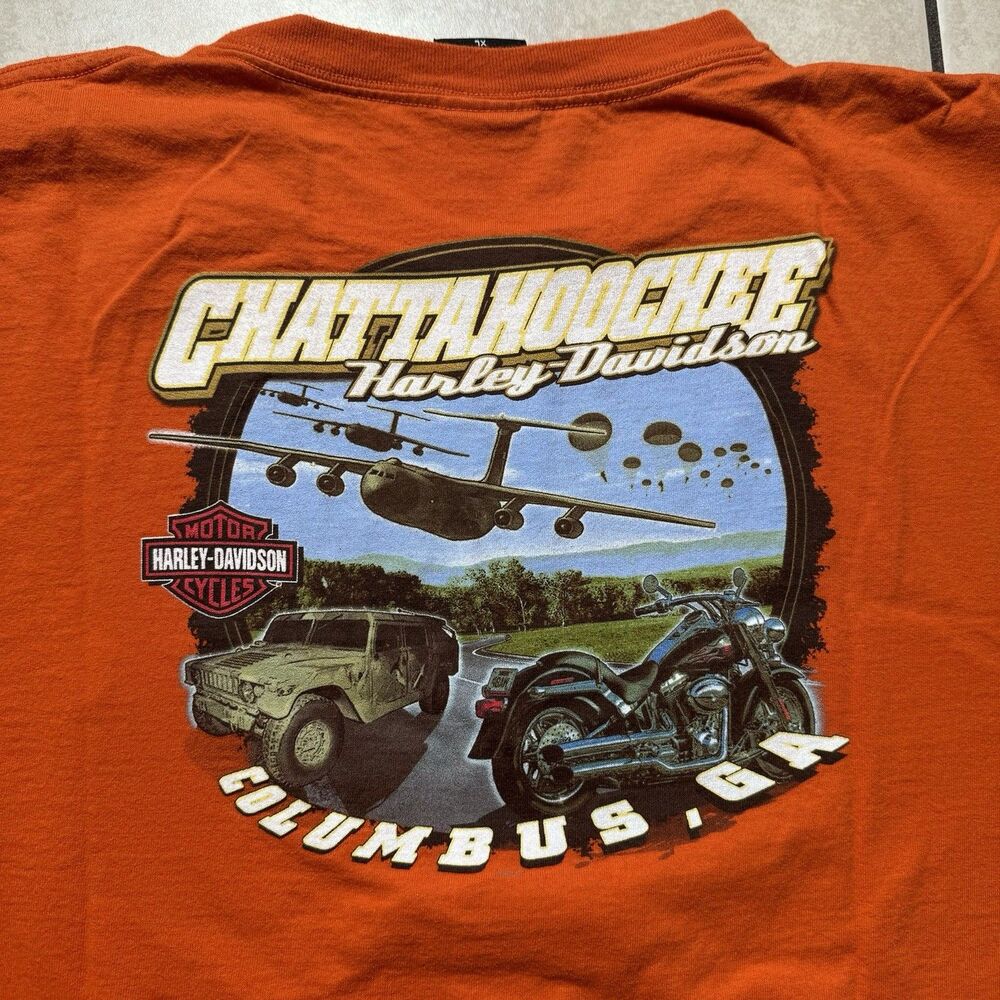 Harley Davidson Men’s XL Chattahoochee Columbus Georgia Orange T-Shirt